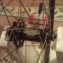 Front wheel laced ready for tensioning.